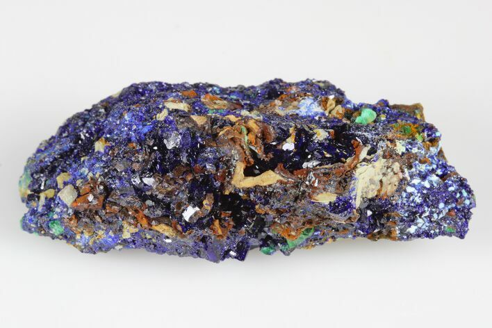 Sparkling Azurite Crystals with Malachite - Laos #178107